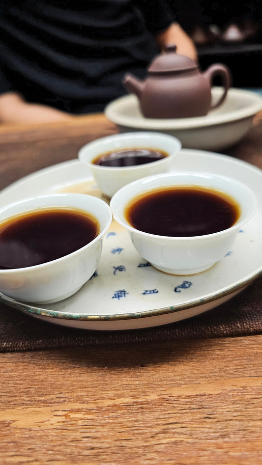 An aged masterpiece from the 1960s. Phoenix Mountain Dan Cong Oolong with incense, sandalwood, and ghost flower aromatics. Deeply reverent energy.
