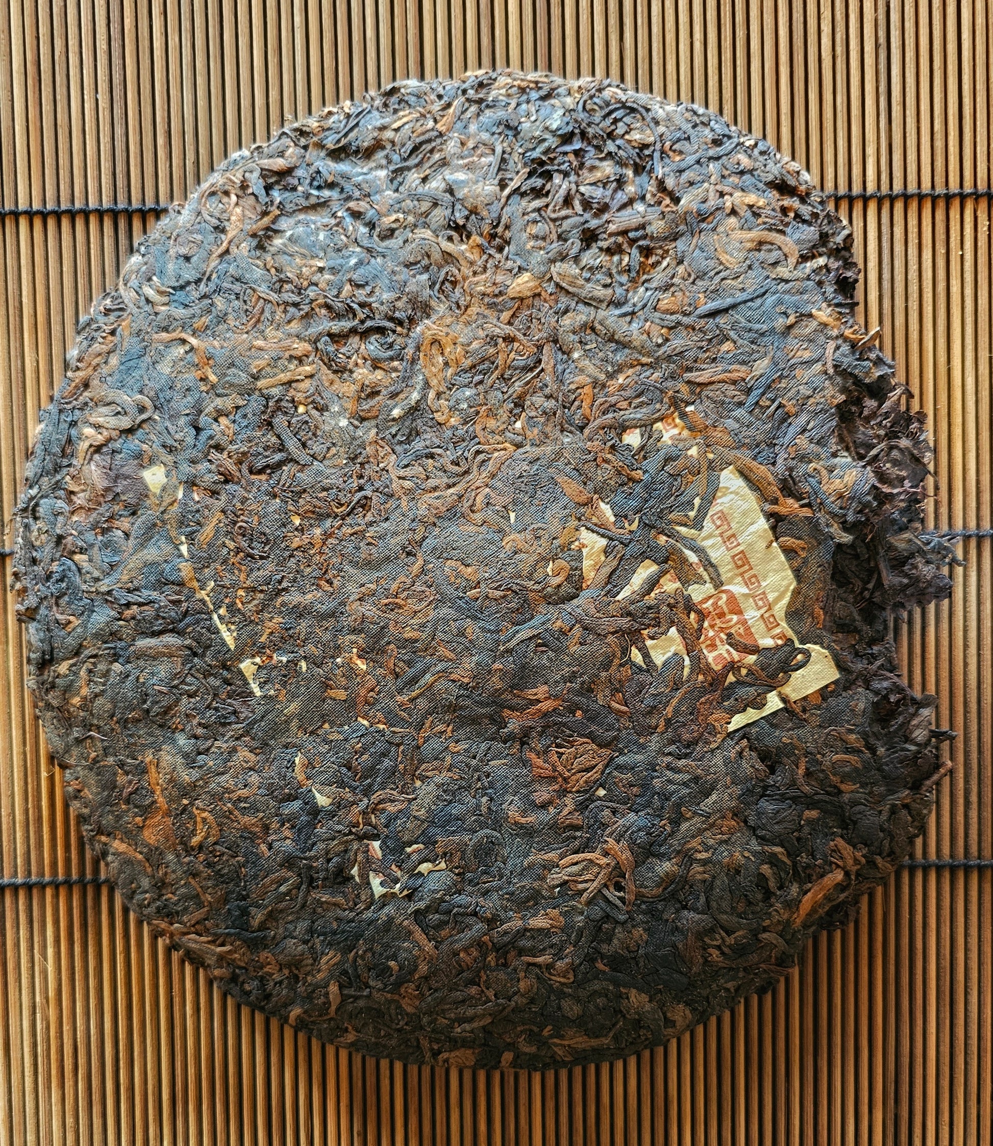 2004 Kunming Shu Puerh tea cake called The Teacher, aged in Malaysia