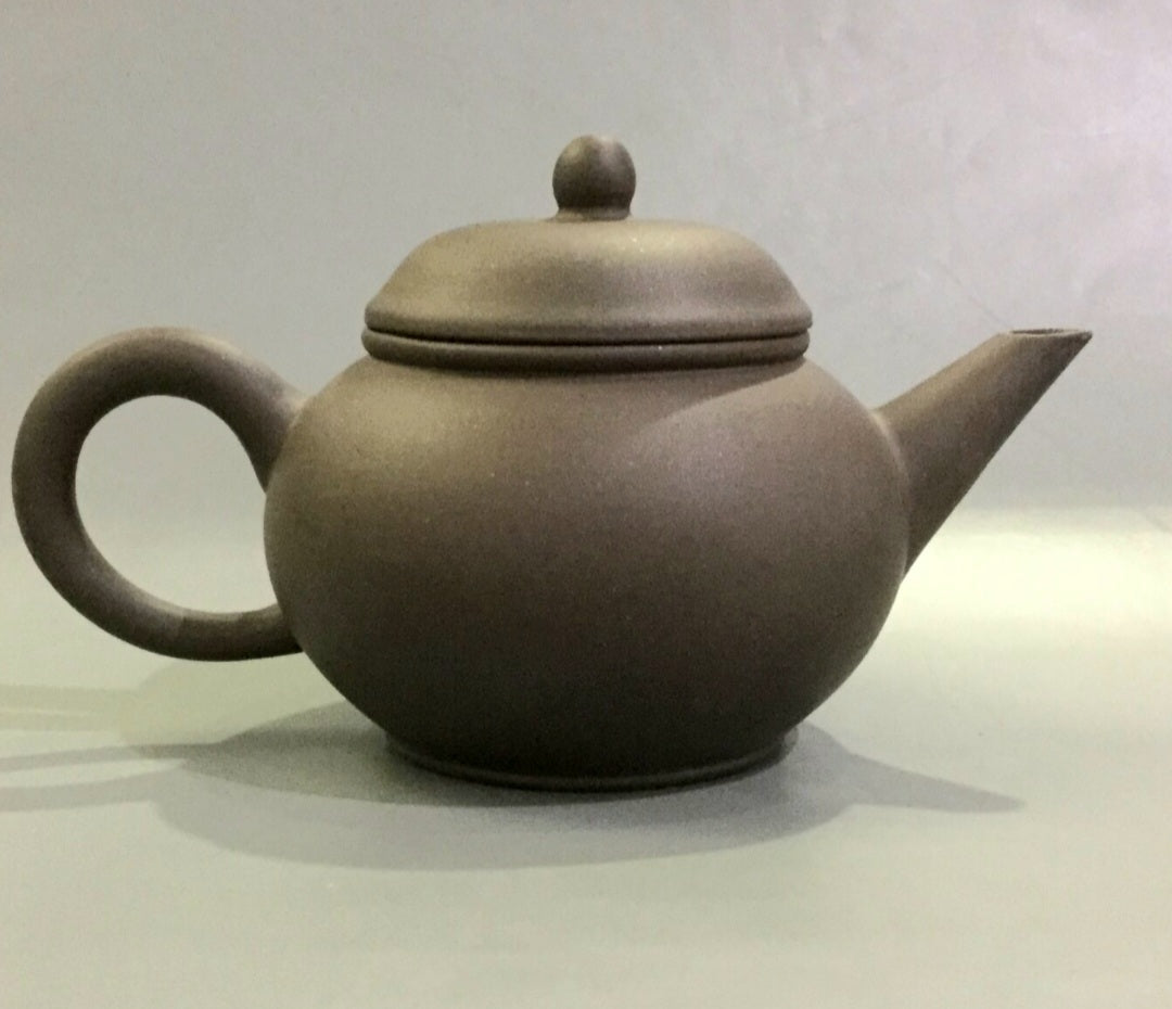 1990s Yixing Zisha Black Clay Shui Ping Teapot (Pair of 2)