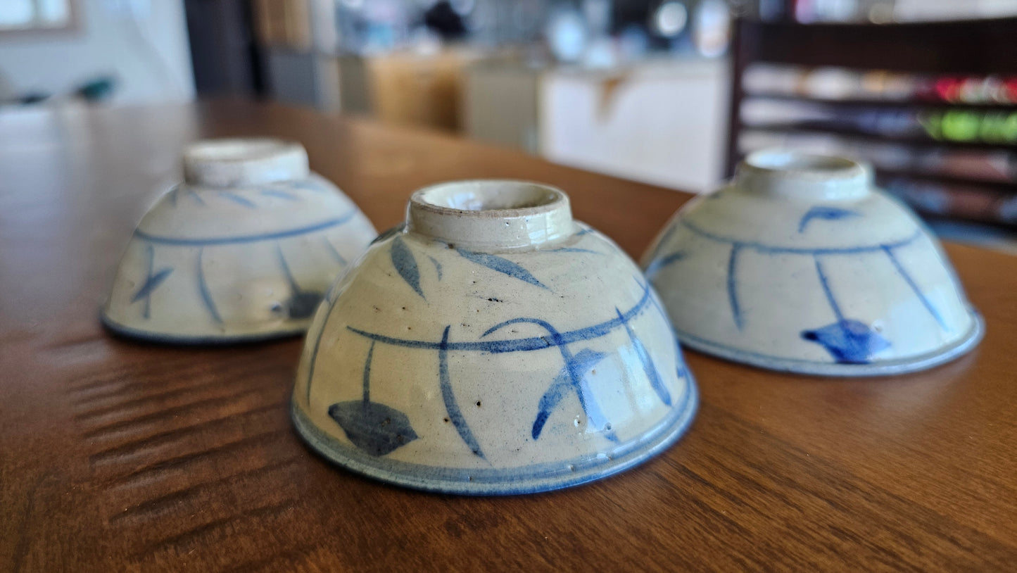 Late Qing Dynasty/Early ROC Antique Teacups 40-45ml set of 3 (A-01)