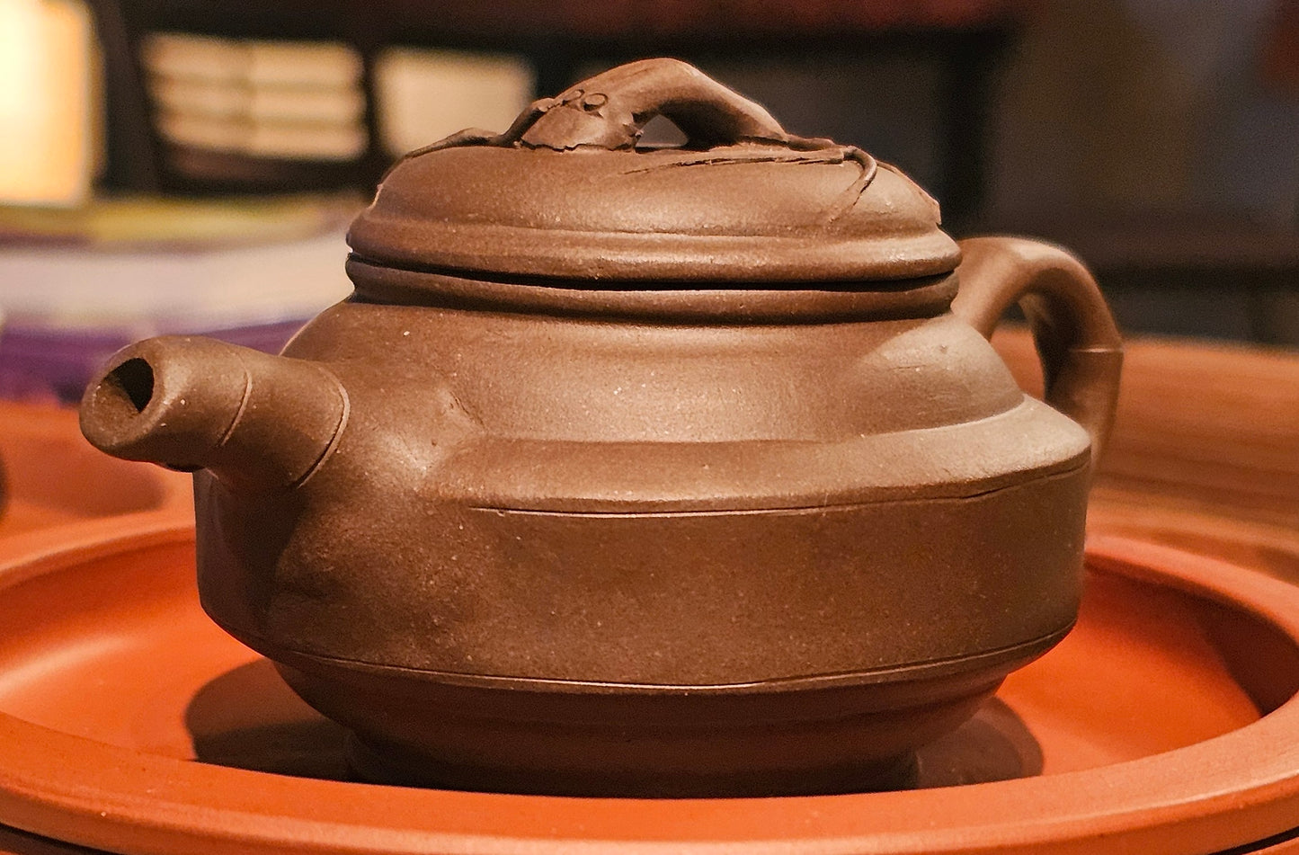 1990s Black Sand Yixing Zisha Bamboo Teapot 140ml