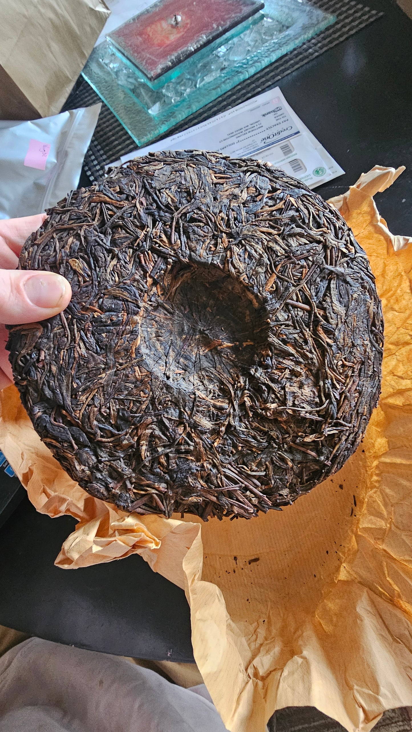 This 2004 Gushu Sheng Puerh from Chung Hwu is aged in Malaysian clay urns. Thick liquor, clean sweetness, and enduring depth with slow-opening chi.
