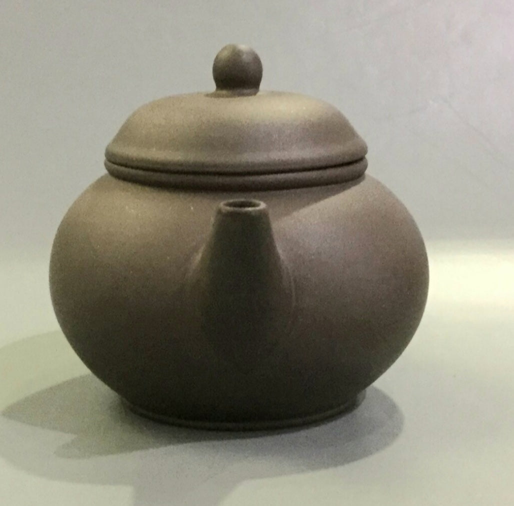 1990s Yixing Zisha Black Clay Shui Ping Teapot (Pair of 2)
